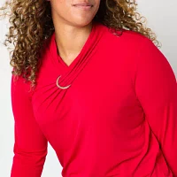 Liz Claiborne Tall Womens Long Sleeve Blouse