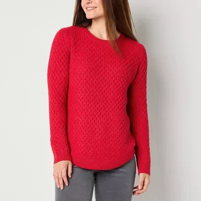 St. John's Bay Tall Womens Crew Neck Long Sleeve Pullover Sweater