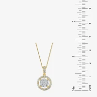 Womens 1/2 CT. T.W. Natural White Diamond 14K Gold Round Pendant Necklace