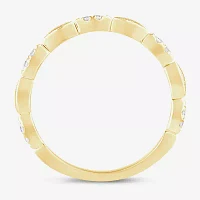 (I / Si2) 1/10 CT. T.W. Lab Grown White Diamond 10K Gold Wedding Band