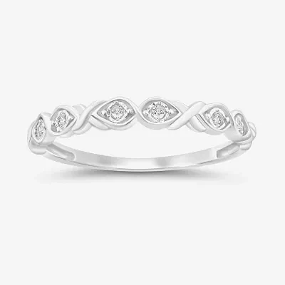 (I / Si2) Diamond Accent Lab Grown White 10K Gold Wedding Band