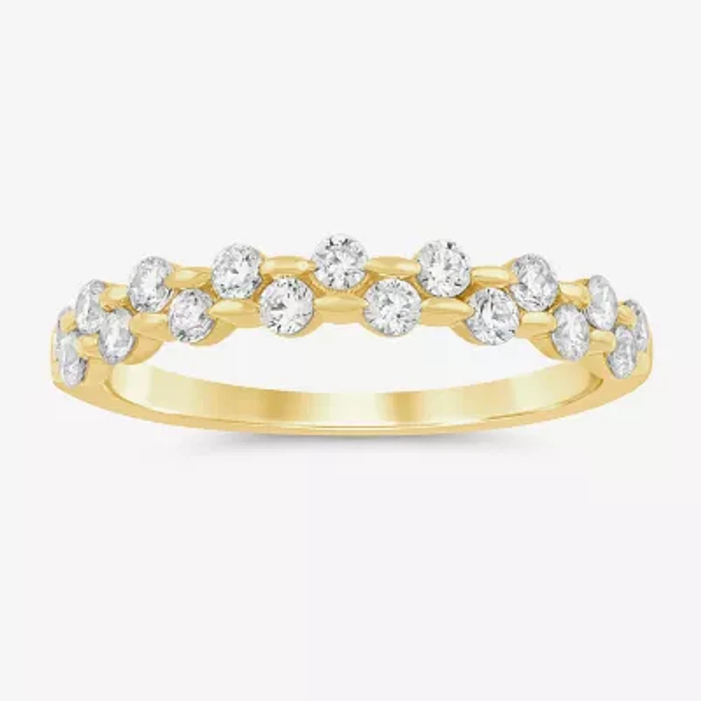 (I / Si2) 1/2 CT. T.W. Lab Grown White Diamond 10K Gold Wedding Band