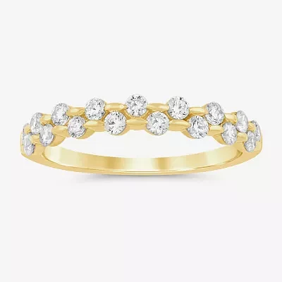 (I / Si2) 1/2 CT. T.W. Lab Grown White Diamond 10K Gold Wedding Band