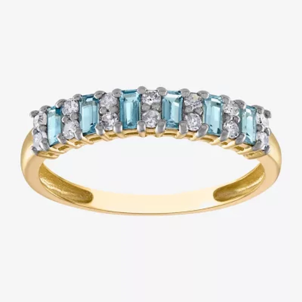 2.5MM 1/5 CT. Genuine Blue Topaz 10K Gold Band