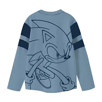 Little & Big Boys Crew Neck Long Sleeve Sonic the Hedgehog Graphic T-Shirt