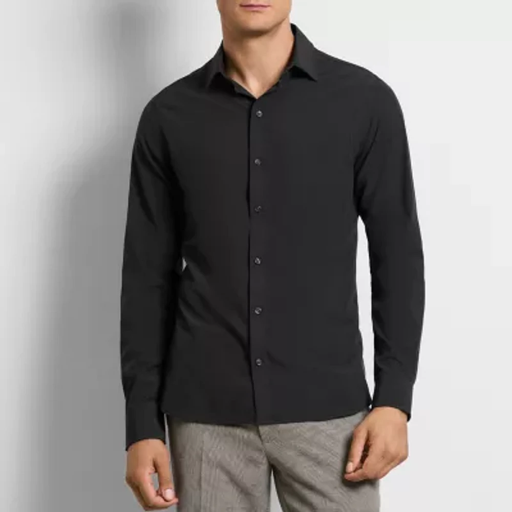 Van Heusen Mens Long Sleeve Camp Shirt