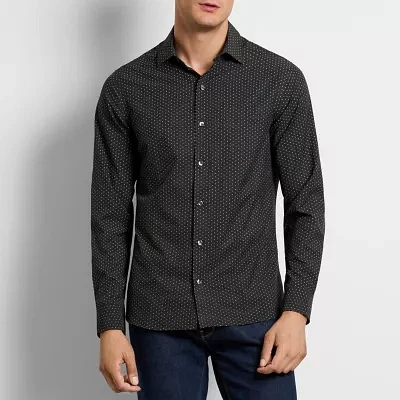 Van Heusen Mens Long Sleeve Camp Shirt