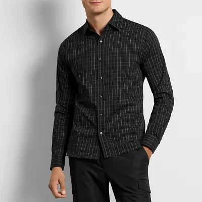 Van Heusen Mens Long Sleeve Camp Shirt