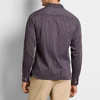 Van Heusen Mens Long Sleeve Camp Shirt