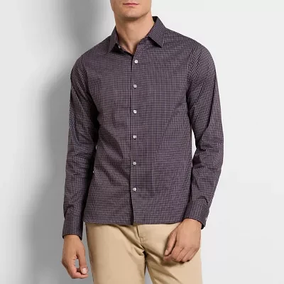 Van Heusen Mens Long Sleeve Camp Shirt