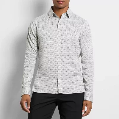 Van Heusen Mens Long Sleeve Camp Shirt