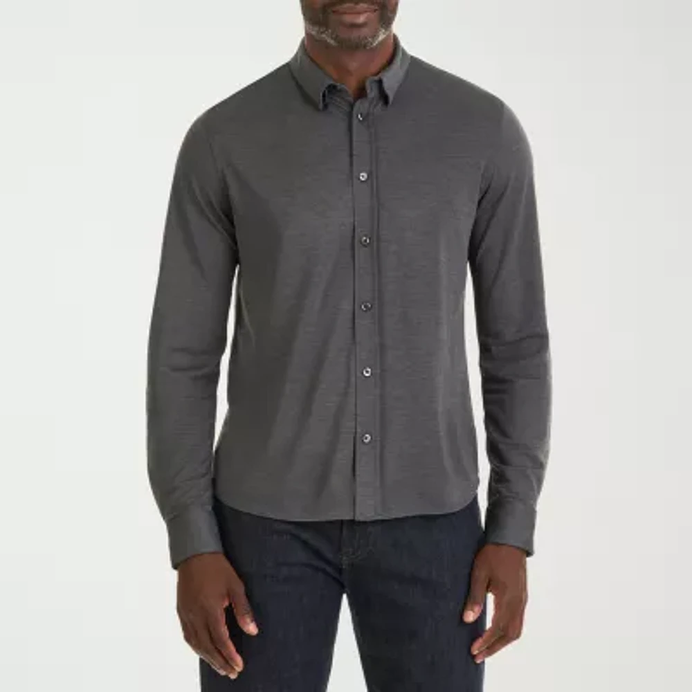 Van Heusen Mens Long Sleeve Performance Knit Shirt