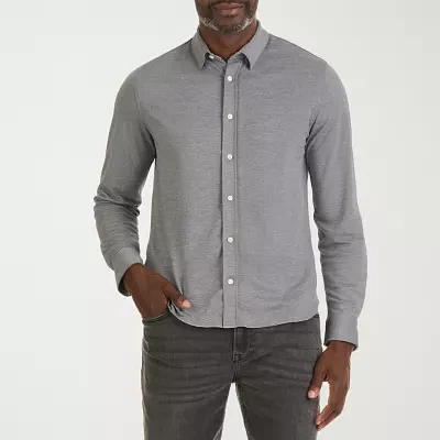 Van Heusen Mens Long Sleeve Performance Knit Shirt