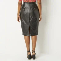 Bold Elements Womens High Rise Midi Pencil Skirt