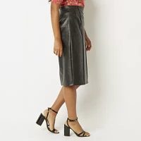 Bold Elements Womens High Rise Midi Pencil Skirt