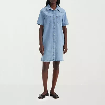 Levi's Louisa Ss Denim Dress Womens Short Sleeve Shirt