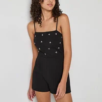 City Triangle Sleeveless Womens Romper-Juniors