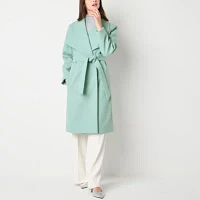 Worthington Womens Belted Midweight Coat