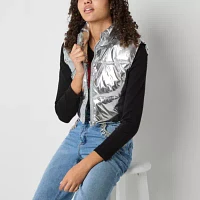 Forever 21 Juniors Silver Puffer Vest Womens