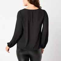 Bold Elements Womens V Neck Long Sleeve Blouse