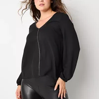 Bold Elements Womens V Neck Long Sleeve Blouse