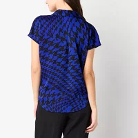 Worthington Womens Short Sleeve Regular Fit Button-Down Shirt