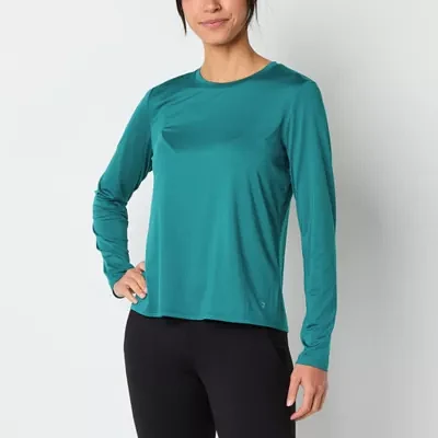 Xersion Womens Performance Crew Neck Long Sleeve T-Shirt