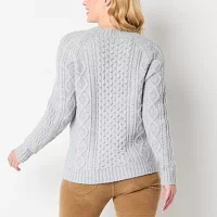St. John's Bay Womens Mock Neck Long Sleeve Holiday Pullover Sweater