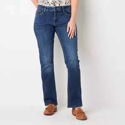 Liz Claiborne Sara Bootcut Womens Mid Rise Slim Pant