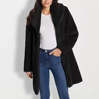 Gallery Womens Faux Fur Lined Heavyweight Topcoat Coat