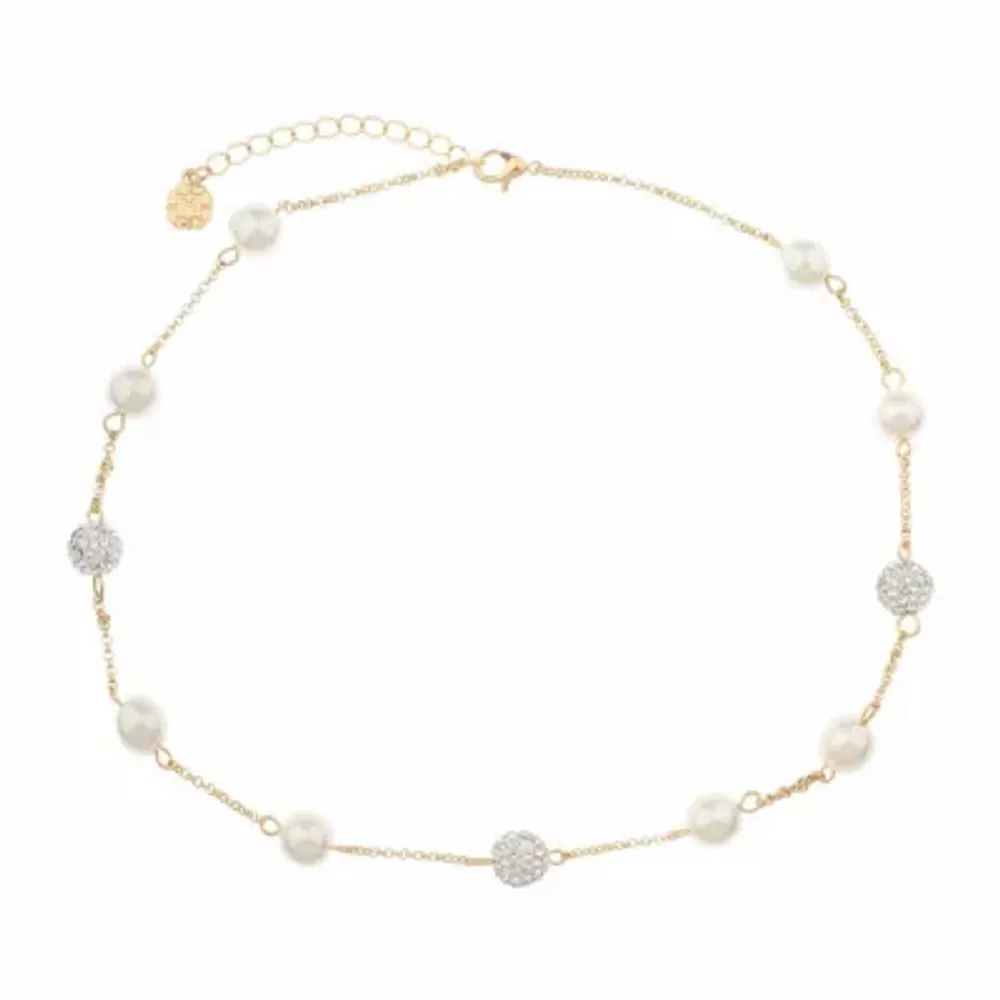 FINE JEWELRY Womens White Cultured South Sea Pearl 10K Gold Collar Necklace  | CoolSprings Galleria