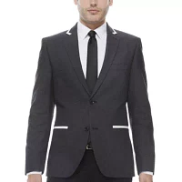 The Savile Row Company Slim Fit Black Pindot Sport Coat