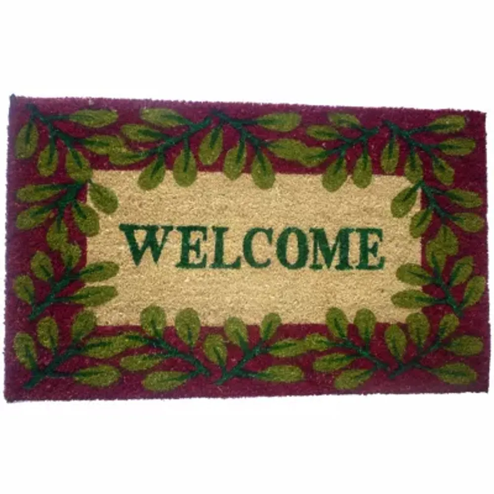 PVC Welcome Leaves Rectangular Doormat - 18"X30"