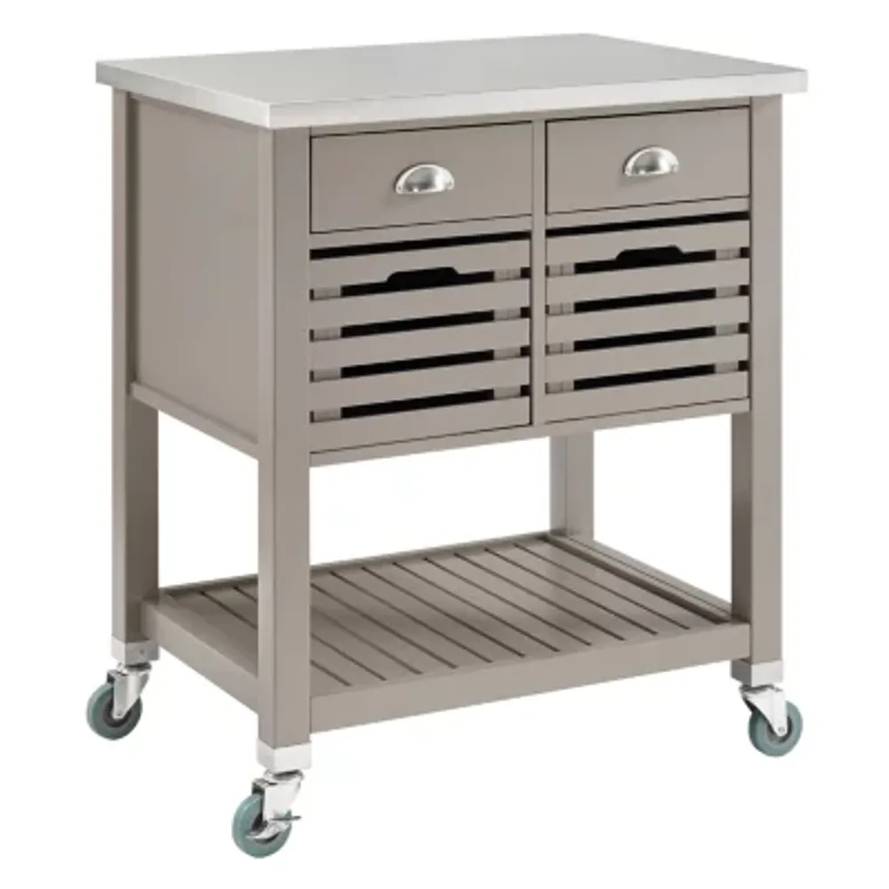 Robbin Stainless Steel-Top Kitchen Cart