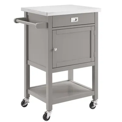 Sydney Stainless Steel-Top Kitchen Cart