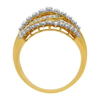 (H-I / I1) Womens 1 CT. T.W. Lab Grown White Diamond 10K Gold Cocktail Ring