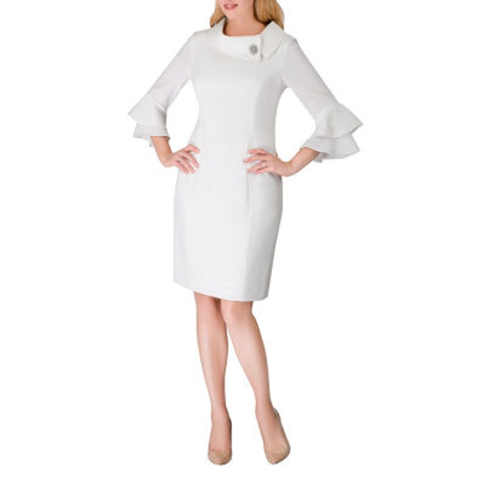 Giovanna Signature 3/4 Sleeve Shift Dress - Plus | Plaza Las Americas