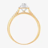 H-I / Si1-Si2) Womens 1/ CT. T.W. Lab Grown White Diamond 10K or 14K Gold Cushion Side Stone Halo Bridal Set