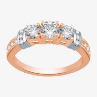 1 CT.T.W. Natural Diamond 14K Rose Gold 3-Stone Ring