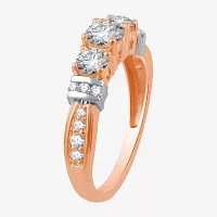 1 CT.T.W. Natural Diamond 14K Rose Gold 3-Stone Ring