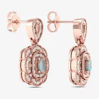 1/5 CT. T.W. Genuine White Opal 10K Gold Drop Earrings