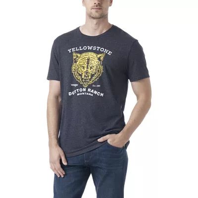 Wrangler® Yellowstone™ Mens Crew Neck Short Sleeve Regular Fit Graphic T-Shirt