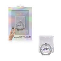 Pink Sky Floating Glitter Ring Holder & Kickstand