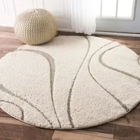 nuLoom Carolyn Modern Waves Indoor Outdoor Round Area Rug