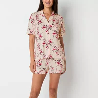 Ambrielle Womens Short Sleeve 2-pc. Shorts Pajama Set