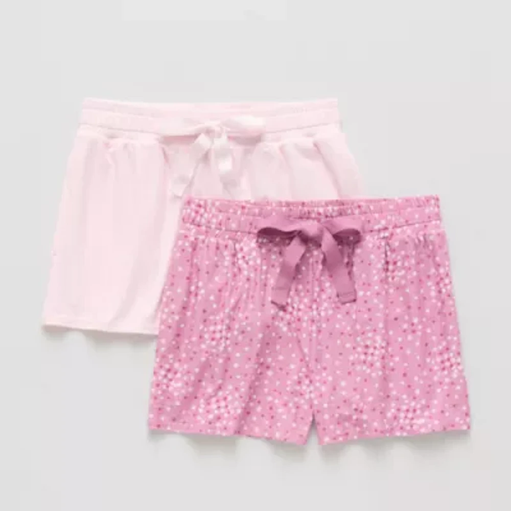 Jaclyn 2pk Womens Knit 2-pc. Pajama Shorts