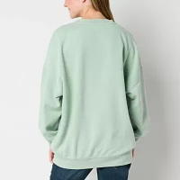 Juniors Butterly Oversized Womens Crew Neck Long Sleeve Sweatshirt