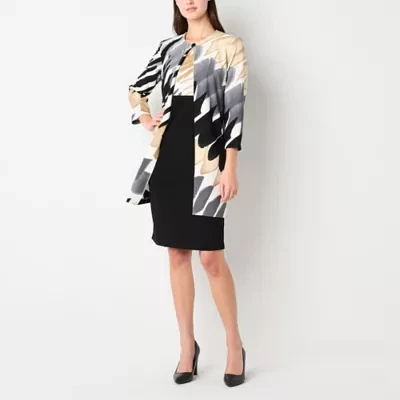 Danny & Nicole Womens Abstract Jacket Dress