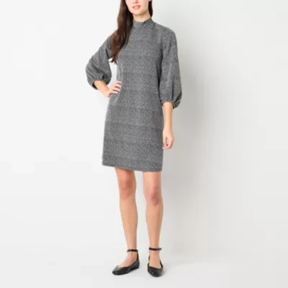 Robbie Bee Womens 3/4 Sleeve Shift Dress