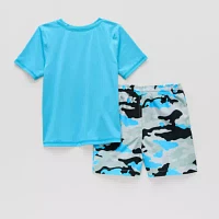 Okie Dokie Toddler Boys Camouflage Rash Guard Set